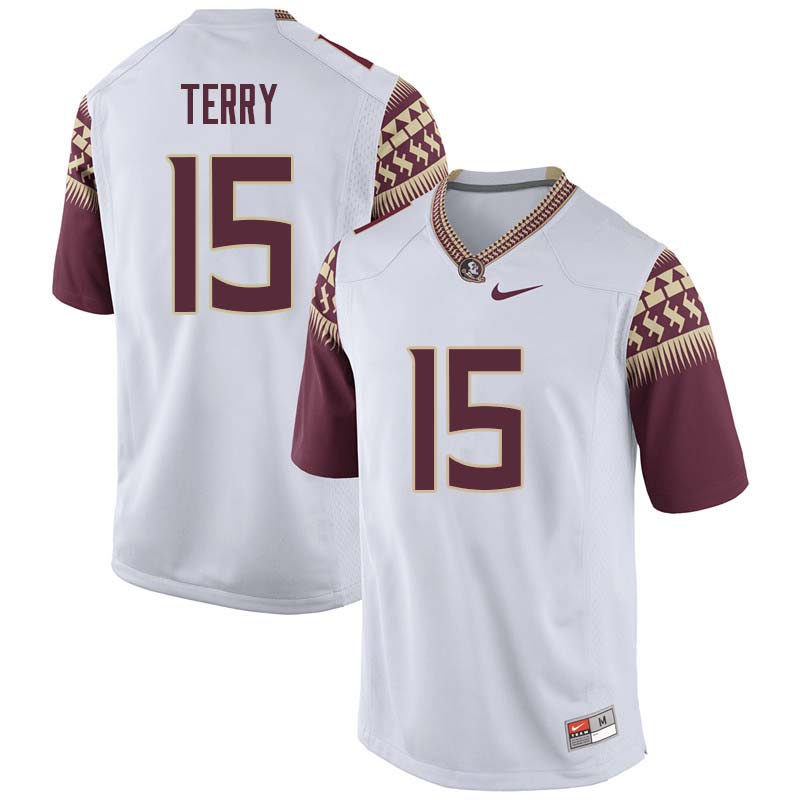 Men #15 Tamorrion Terry Florida State Seminoles College Football Jerseys Sale-White